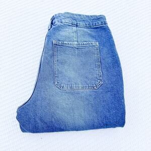 Good American The Weekender Petite Cuffed Carpenter Slim Denim Jean Size 14 / 32